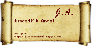 Juscsák Antal névjegykártya